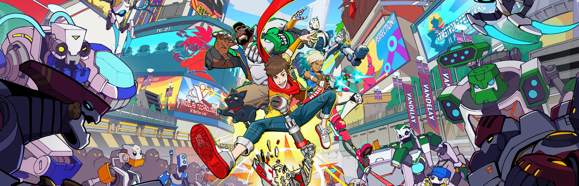 Hi-Fi Rush: Robots, colores brillantes, arte estilo cómic y mucha música