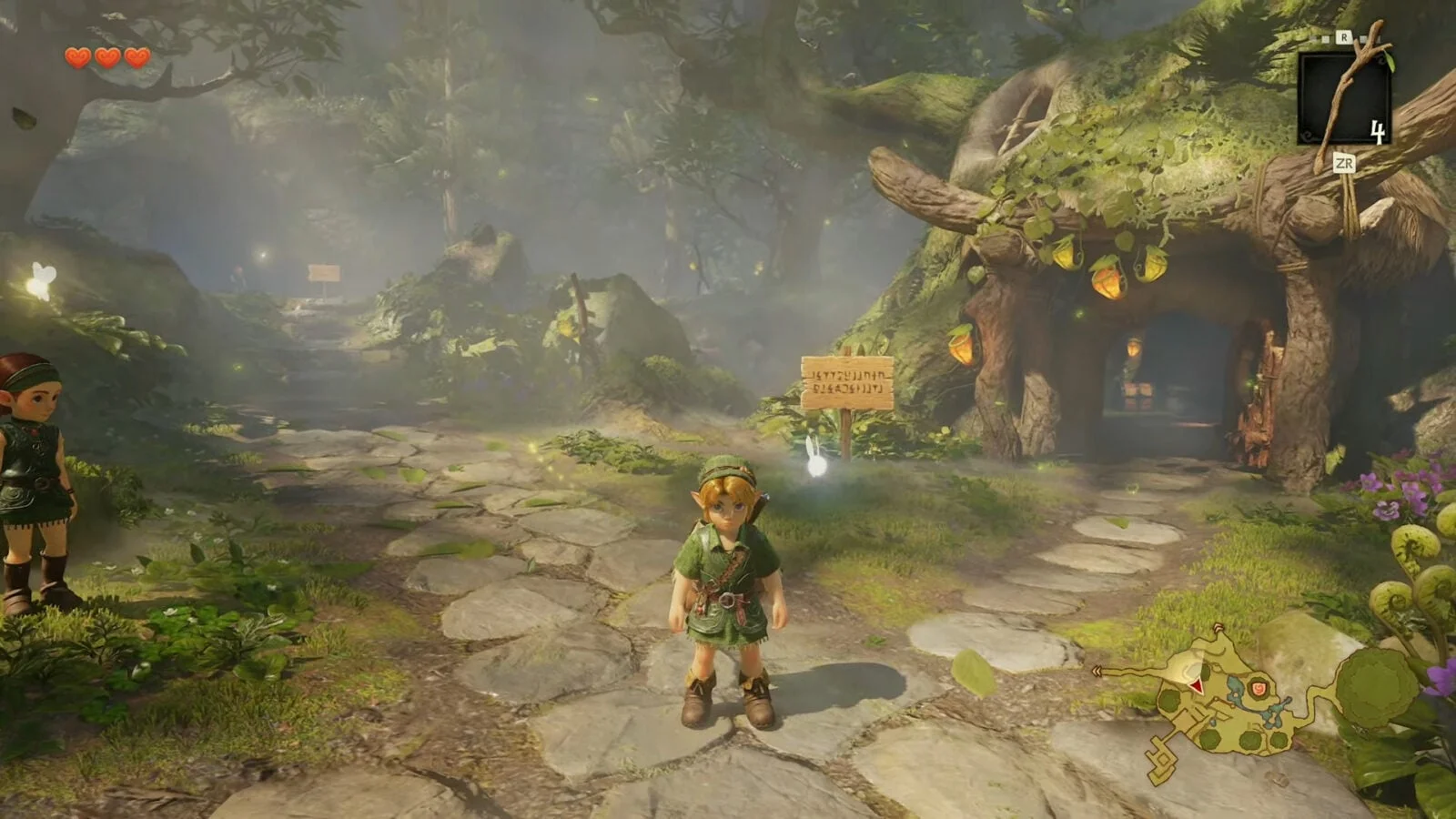 Link llega a la entrada del Gran Árbol Deku, en el Bosque Kokiri, en una de las capturas mostradas durante el Direct.